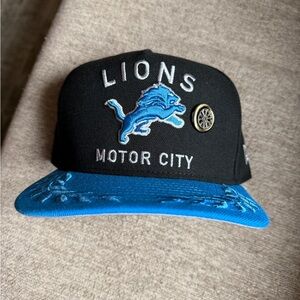 New Era Lions Motor City Black and Blue Hat